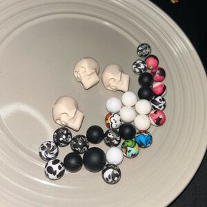 30 Colorful Skull Bead Set for Kids